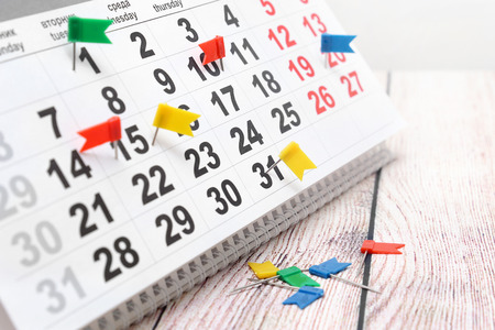 Marks about events on the calendar. Business still lifeの写真素材