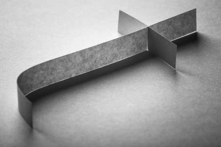 cut out from paper stripes alphabet lowercase letters tilted angleの写真素材