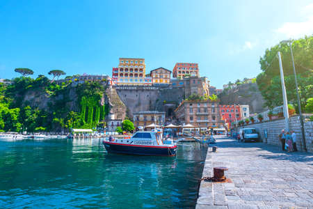 SORRENTO, ITALY -  29 May 2012: Ships, boats and yachts in harbor Sorrento, Naples, Campania, Italy.のeditorial素材