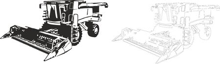 Vector illustration of an harvester.のイラスト素材