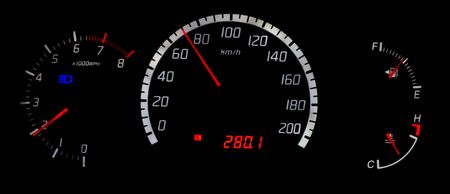 speedo, tacho, fuel gages and engine temp