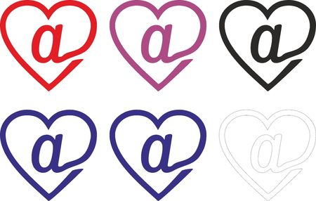 Vector illustration of an email heart.のイラスト素材