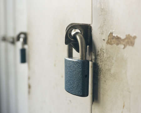 closet, padlock  on the door