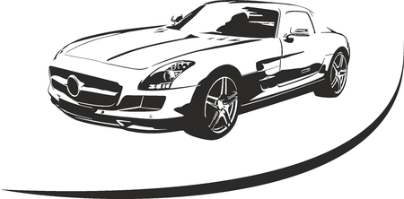 Silhouette of sport car for  sportsのイラスト素材