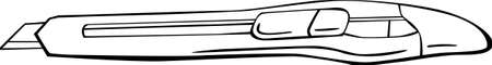 Extendable knife with adjustable length. It is used for cutting paper and various art and modeling worksのイラスト素材