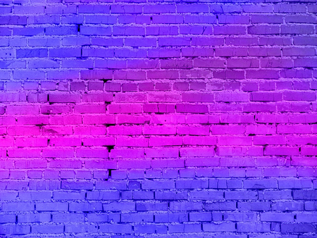 the real neon light on the brick wallの写真素材