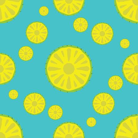 Vector Seamless Pattern with Pineapplesのイラスト素材