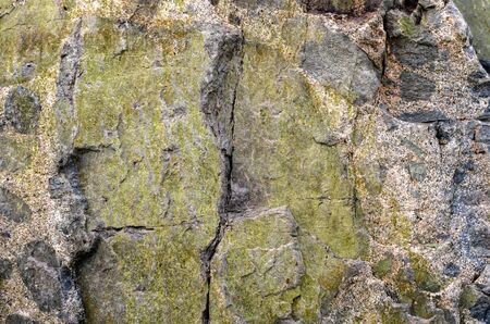 freestanding large granite stone of interesting structure. Close-up