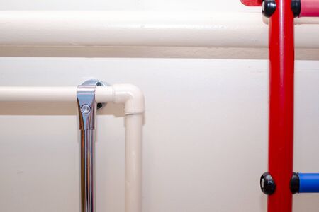 close-up of water pipes and home heating