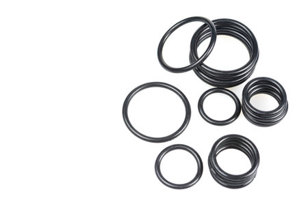 rubber gaskets in the form of a ring on a white background