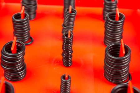 Rubber o-rings for water supply. Industrial, objects.