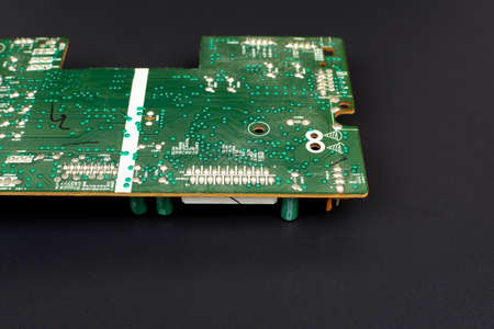 Computer motherboard. Motherboard digital chip. Technology backgroundの写真素材