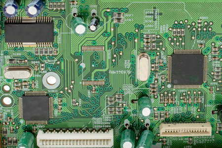 printed circuit board of electronic device microcircuit close-upのeditorial素材