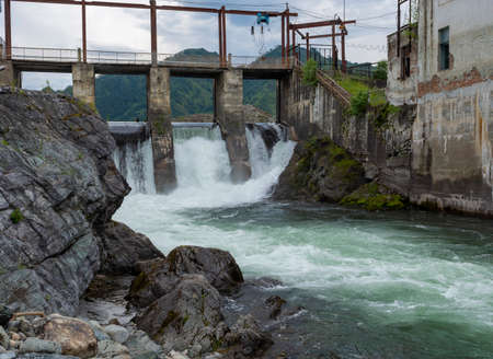 Old hydroelectric power station. Chemal, Altai Republic. Russiaの写真素材