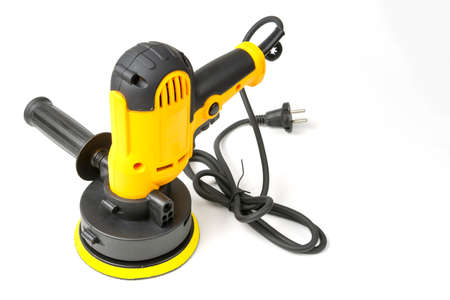 electric handy tool for polishing the surface of the car bodyの写真素材