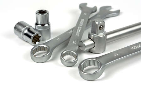 a set of professional tools for assembling connections using bolts and nuts