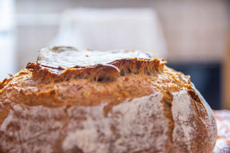 home-made bread wheat rye sourdough ovenの写真素材