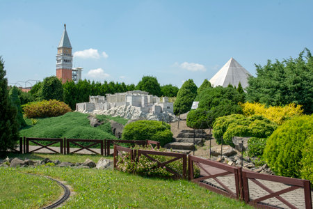 Inwald, Malopolskie Voivodeship Poland - June 27 2021: Park of Miniatures World of Dreams is an extraordinary place where you will admire miniature buildings.のeditorial素材