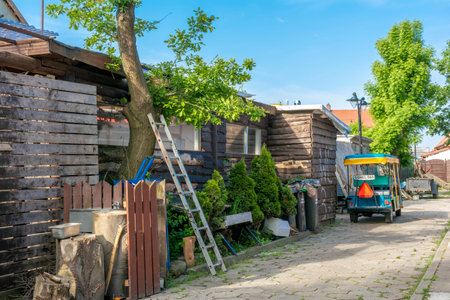 Hel, Pomeranian Voivodeship / Poland - June 2 2022: Hel, a town in the Pomeranian Voivodeship in Kashubia, views of streets, housesのeditorial素材