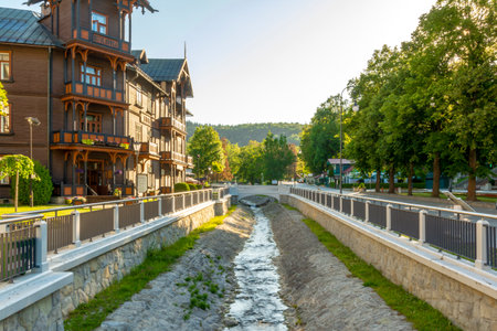 Krynica Zdroj, MaÅopolskie Voivodeship / Poland - July 16 July 2022: Krynica-Zdroj - a city in Poland located in the MaÅopolskie Voivodeship, in Nowosadecki County, the seat of theのeditorial素材