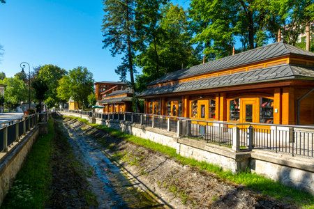 Krynica Zdroj, MaÅopolskie Voivodeship / Poland - July 16 July 2022: Krynica-Zdroj - a city in Poland located in the MaÅopolskie Voivodeship, in Nowosadecki County, the seat of theのeditorial素材