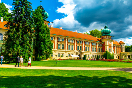 Lancut, Podkarpackie Voivodeship / Poland - July 17, 2022: Castle in Lancut, in. Lubomirski and Potocki Castle in Lancut - a former magnate residence located in Lancut, in the Subcarpathian Province. The seat of the Castle Museum in Lancut.のeditorial素材