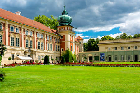 Lancut, Podkarpackie Voivodeship / Poland - July 17, 2022: Castle in Lancut, in. Lubomirski and Potocki Castle in Lancut - a former magnate residence located in Lancut, in the Subcarpathian Province. The seat of the Castle Museum in Lancut.のeditorial素材
