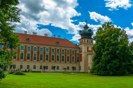 Lancut, Podkarpackie Voivodeship / Poland - July 17, 2022: Castle in Lancut, in. Lubomirski and Potocki Castle in Lancut - a former magnate residence located in Lancut, in the Subcarpathian Province. The seat of the Castle Museum in Lancut.のeditorial素材