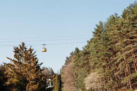 cable car way to mountainsの写真素材