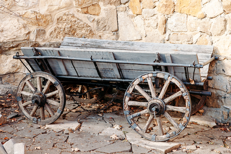 old wooden cartの写真素材