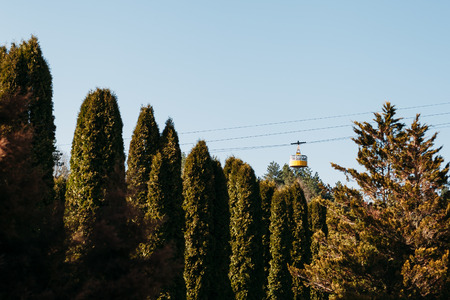 cable car way to mountainsの写真素材