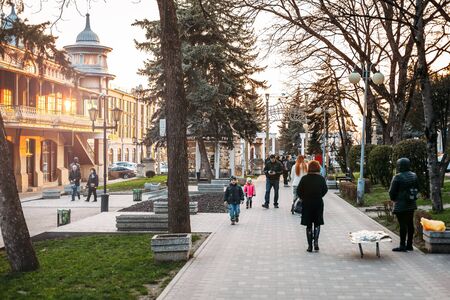 Pyatigorsk, Stavropolsky Region, Russia - April  5, 2018: Flower Garden