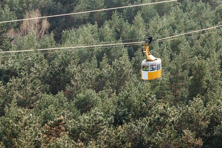 Kislovodsk, Stavropolsky Region, Russia - April 10, 2018: cable car way to mountainsのeditorial素材