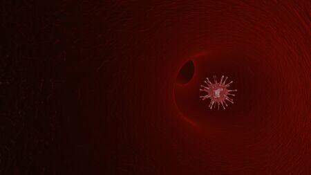 Virus inside human body - 3D illustration.
