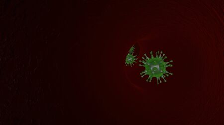 Virus inside human body - 3D illustration.