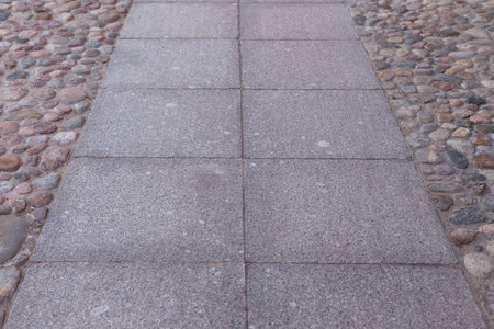 Old paving stones in the streetの写真素材