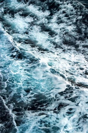 waves and foam in Adriatic sea (blue bckgrnd)