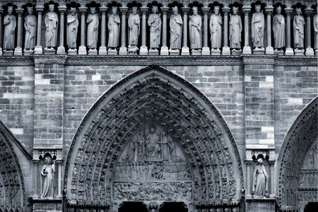 Notre Dame (detail), Paris, Franceの写真素材