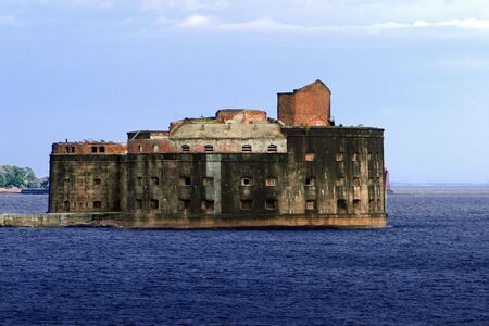 destroyed sea fortの写真素材