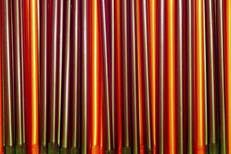 red and brown pipesの写真素材