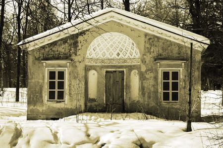 small house in Alexander's park (Saint-Petersburg, Russia).の写真素材