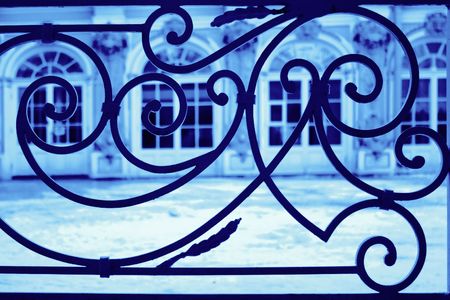 decorative fence before Ekaterina's Palace in St. Petersburg (Russia)の写真素材