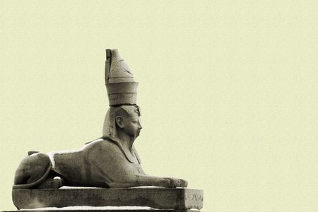 granite sphinx in Petersburgの写真素材