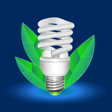 Vector CFL design with leafs around itのイラスト素材
