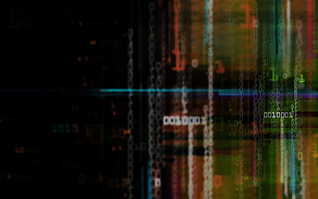 Digital binary data and electronic circuit board.