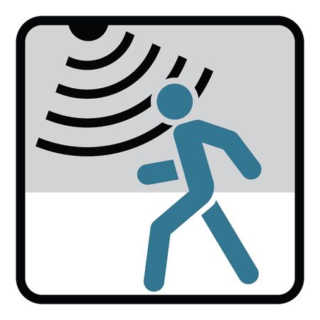 Motion detector solid icon, security and guard, vector graphics, a glyph pattern.のイラスト素材