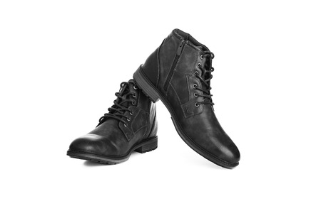 Mens shoes black casual. Isolated on white background