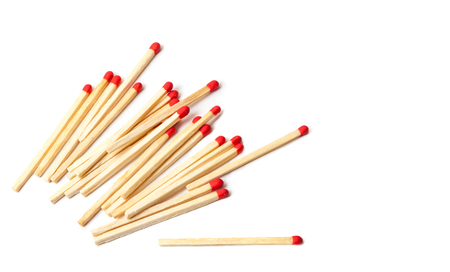 A lot of matches isolated on white backgroundの写真素材