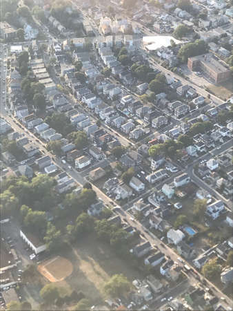 Birdâs eye view of land and ocean from the topの写真素材