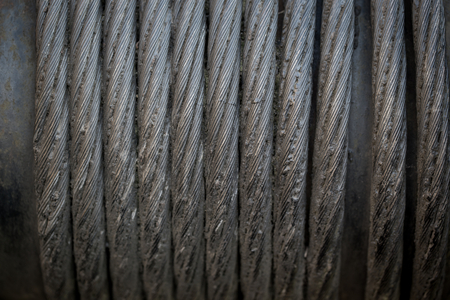 Old dirty rusty vintage metal ropes backgroundの写真素材